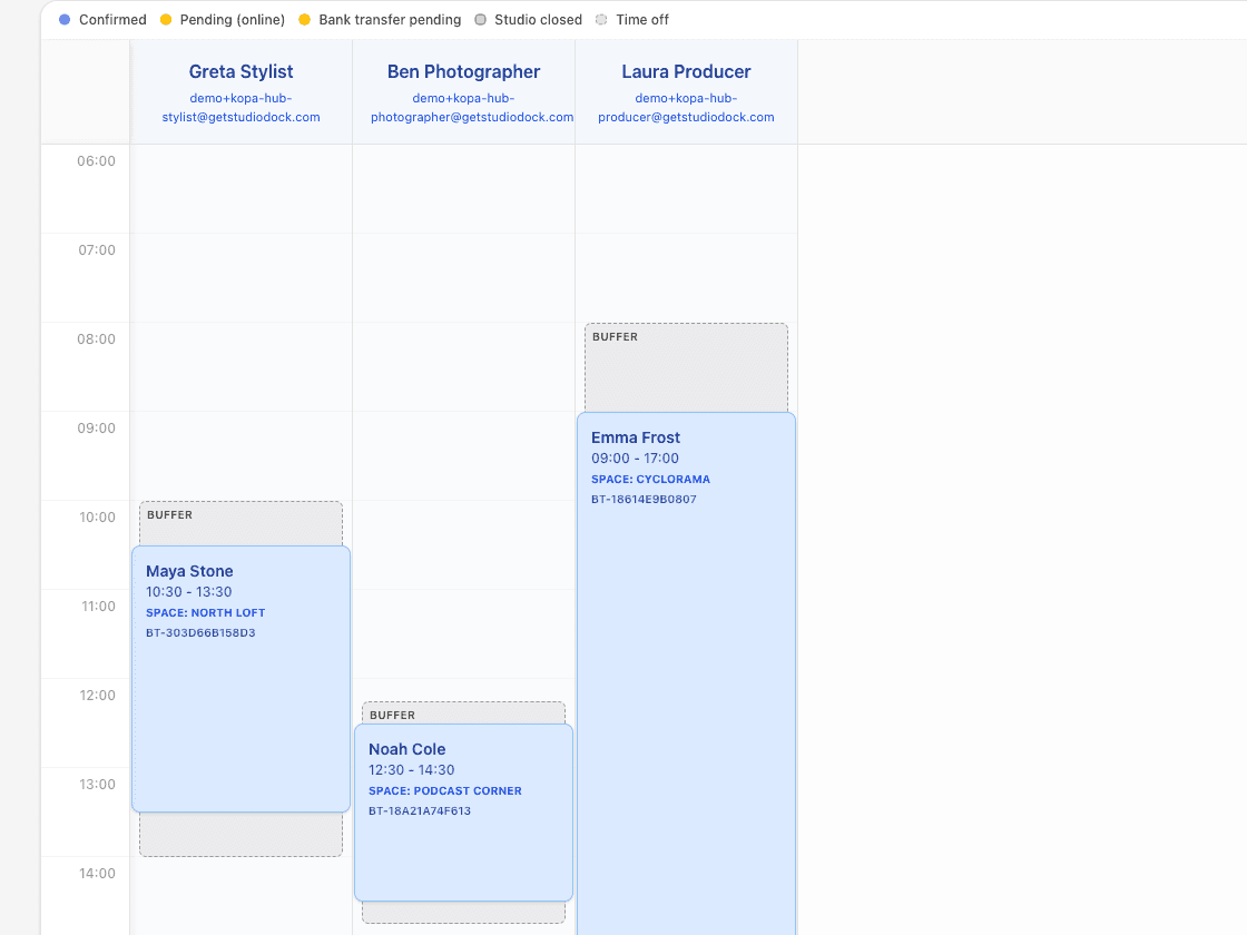 Staff Schedule Calendar